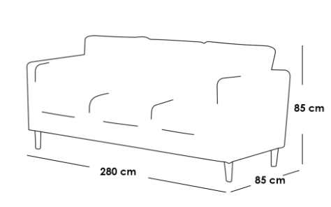 Three-Seater Sofa Velvet, Linen and Swedish Wood - White - كنبة ثلاث مقاعد مخمل وكتان وخشب سويدي - أبيض
