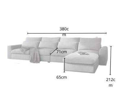 Grey Linen Sofa with Swedish Wood - كنب رمادي كتان مع خشب سويدي