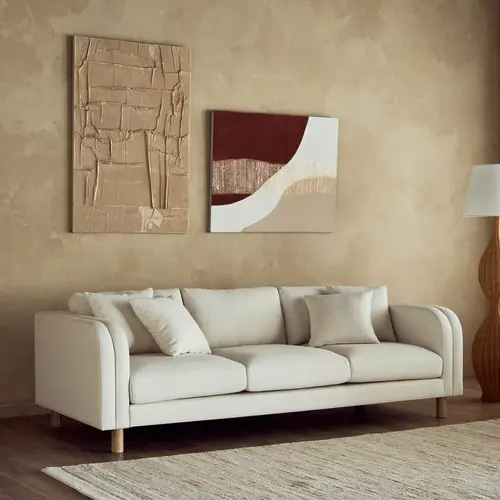 كنبة قماش 3 مقاعد - روستيك - Rustic 3-Seater Fabric Sofa