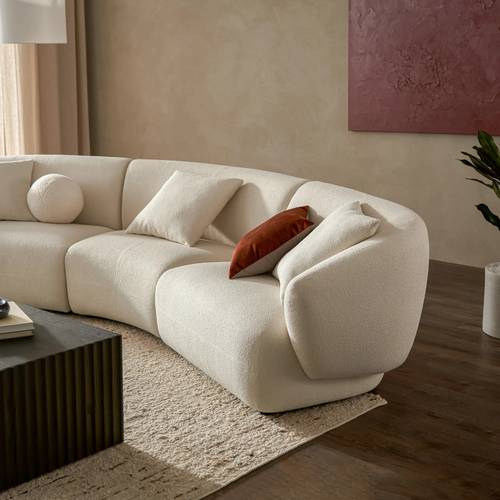 كنب ركني زاوية دائري على شكل حرف L - L-Shaped Circular Corner Sectional Sofa
