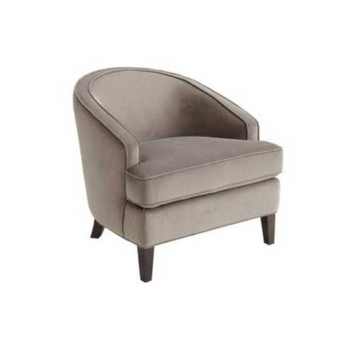 Swedish wood and velvet side chair - beige