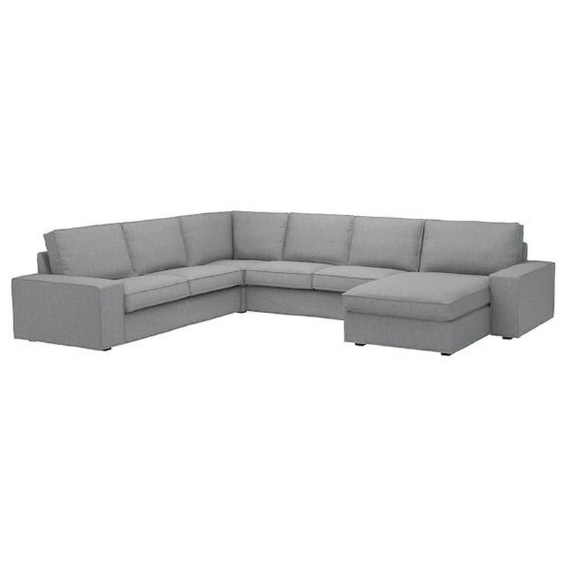كنبة دائرية كتان و سويدي - رمادي Round Linen and Suede Circular Sofa - Grey
