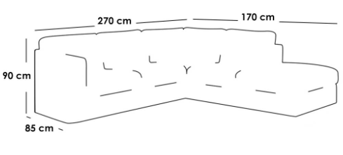 كنبة زاوية - حرف L - أبيض - L-Shape Corner Sofa - White
