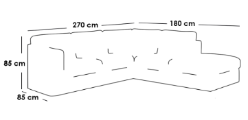كنبة زاوية حرف L - رمادي, L-Shape Corner Sofa - Grey