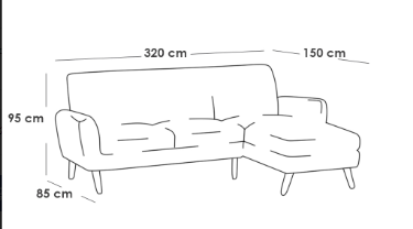 كنبة زاوية - خشب سويدي - رمادي - Corner Sofa - Swedish Wood - Grey