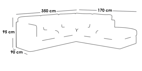 كنبة زاوية حرف L - أزرق - L-Shape Corner Sofa - Blue
