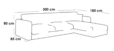 كنبة زاوية - كتان - رمادي - Corner Sofa - Linen - Grey
