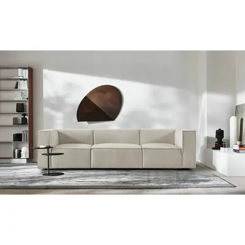 Modern Velvet Beige Sofa - صوفا بيج مخمل مودرن