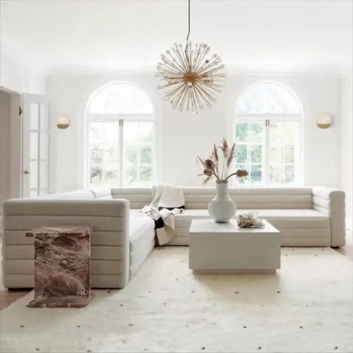 Low Profile Sectional Sofa L-Shape Convertible - كنب ركني منخفض الارتفاع زاوية قابلة للتغير على شكل L

