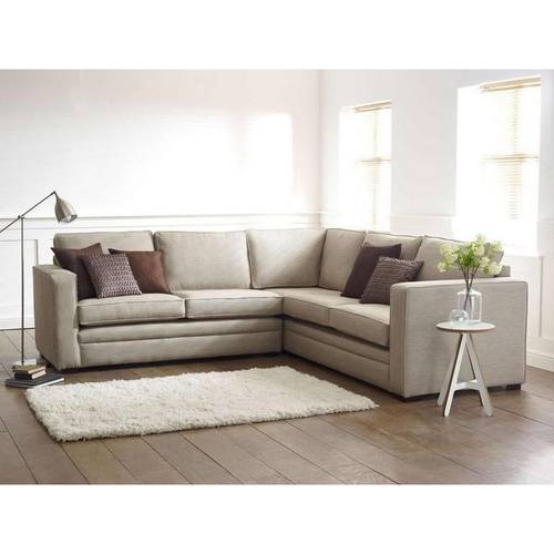 كنبة زاوية خشب سويدي و كتان - بني - Swedish Wood and Linen Corner Sofa - Brown
