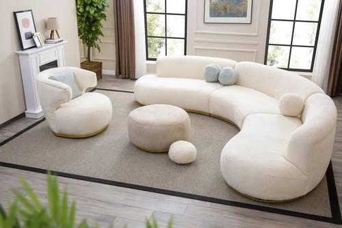 Modern Off White Corner Sectional Sofa Set - طقم كنب ركني زاوية عصري اوف وايت
