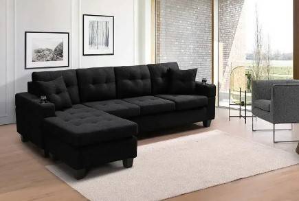 كنب كتان متعدد الألوان مع خشب سويدي - Multicolored Linen Sofa with Swedish Wood