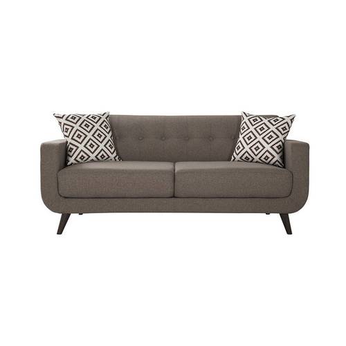 كنبة مقعدين خشب سويدي وبوليستر - رمادي, Swedish Wood and Polyester Two-Seater Sofa - Grey