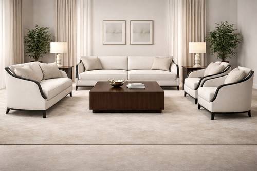 Tala Modern Luxury Sofa Set with Black Curved Frame