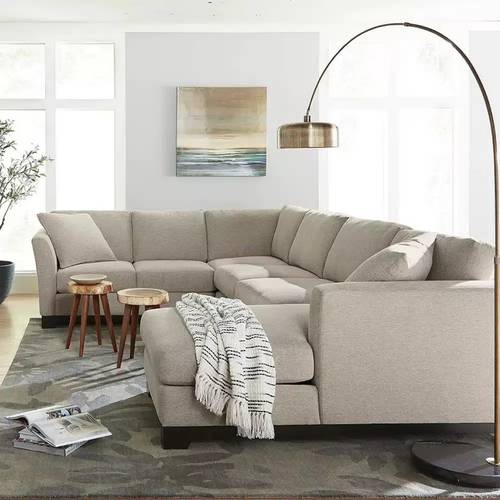 Modern Low-Profile U-shaped Sectional Sofa - كنب ركني عصري منخفض الارتفاع على شكل U
