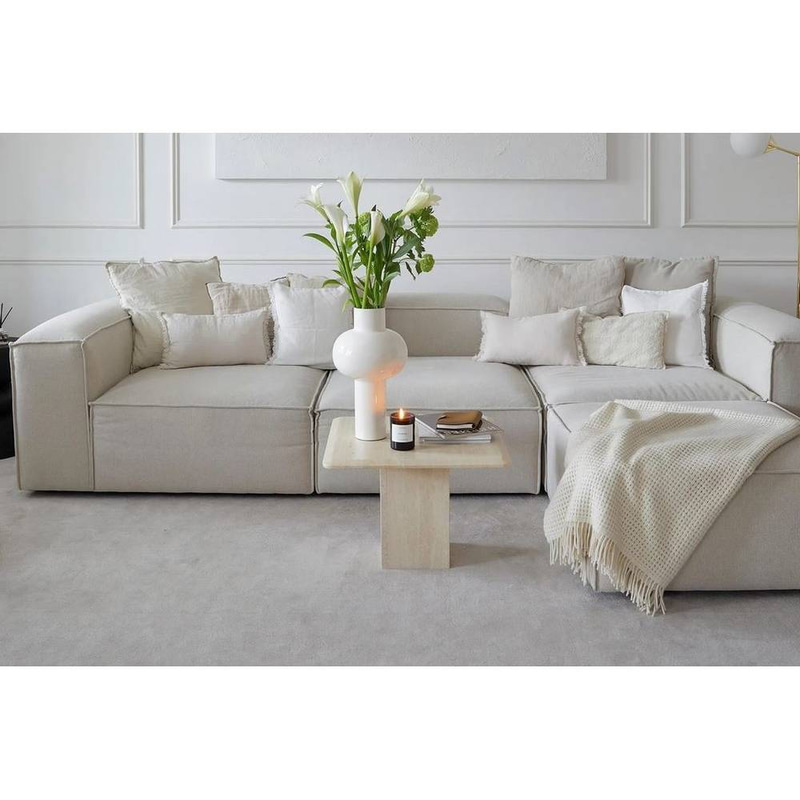 كنبة زاوية حرف L - اوف وايت - L-Shape Corner Sofa - Off White