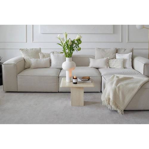 كنبة زاوية حرف L - اوف وايت - L-Shape Corner Sofa - Off White