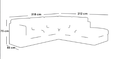 كنبة زاوية حرف L - بيج - L-Shape Corner Sofa - Beige

