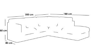 كنبة زاوية خشب سويدي وكتان - بيج - Swedish Wood and Linen Sectional Sofa - Beige

