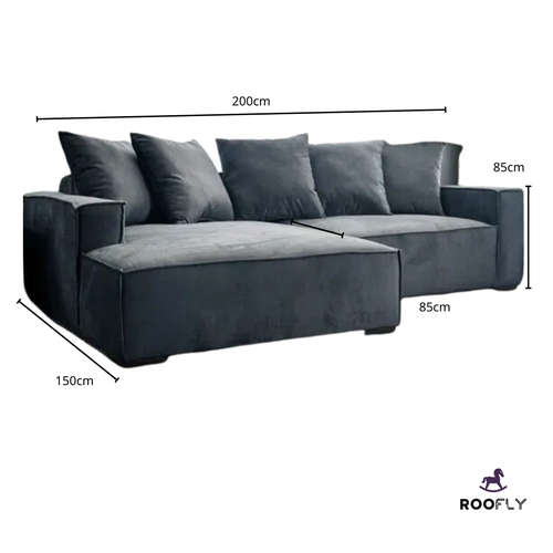 كنب زاوية رمادي فاخر - راحة وأناقة لمنزلك - Luxurious Gray Corner Sofa - Comfort and Elegance for Your Home
