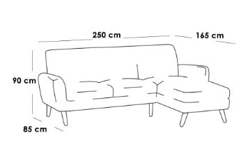 كنبة زاوية حرف L - ابيض, L-Shape Corner Sofa - White
