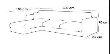 كنبة زاوية - كتان - رمادي - Corner Sofa - Linen - Grey
