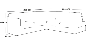 كنبة زاوية حرف L - بيج - L-Shape Corner Sofa - Beige
