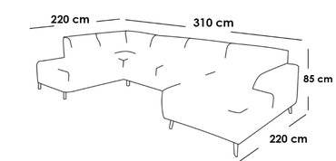 كنبة زاوية حرف U - رمادي - U-shaped Sectional Sofa - Grey