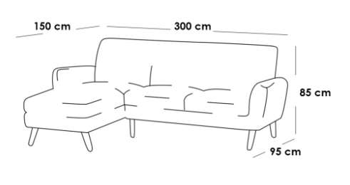 كنبة زاوية - مخمل - أزرق - Blue Velvet Corner Sofa
