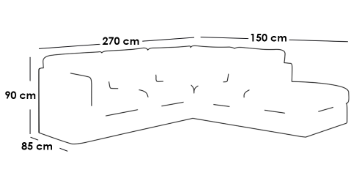 كنبة زاوية حرف L - بيج - L-Shape Corner Sofa - Beige
