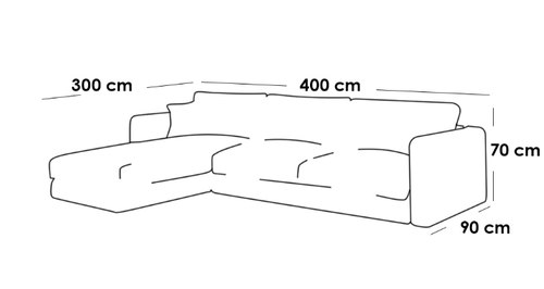 كنبة زاوية خشب سويدي وقماش كتان - بيج - Swedish Wood and Linen Corner Sofa - Beige
