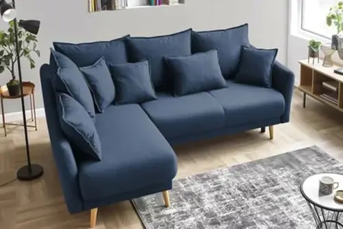 كنبة زاوية حرف L - أزرق - L-Shaped Corner Sofa - Blue
