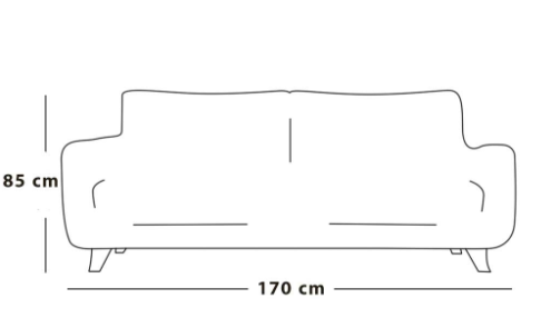 كنبة مقعدين خشب سويدي وبوليستر - رمادي, Swedish Wood and Polyester Two-Seater Sofa - Grey
