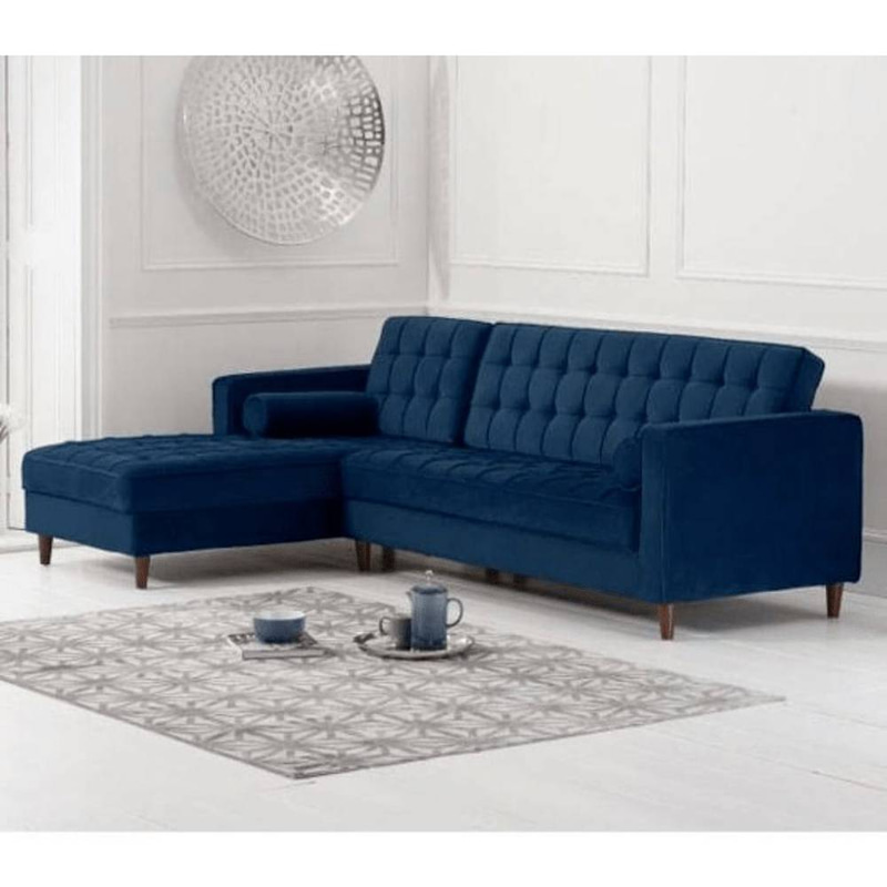 L-Shape Sectional Sofa - Blue - كنبة زاوية حرف L - أزرق
