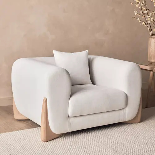 Nebulus Fabric Armchair - Light Cream