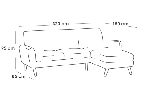 Corner Sofa - Swedish Wood - Blue - كنبة زاوية - خشب سويدي - أزرق
