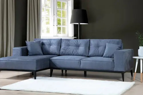   كنبة زاوية فاخرة باللون الأزرق - تصميم أنيق وعصري 🛋️💙