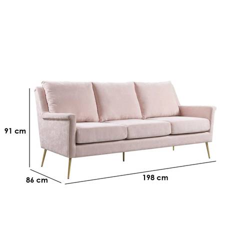 كنبة مقعدين خشب سويدي- بيج - Swedish Wood Two-Seat Sofa- Beige