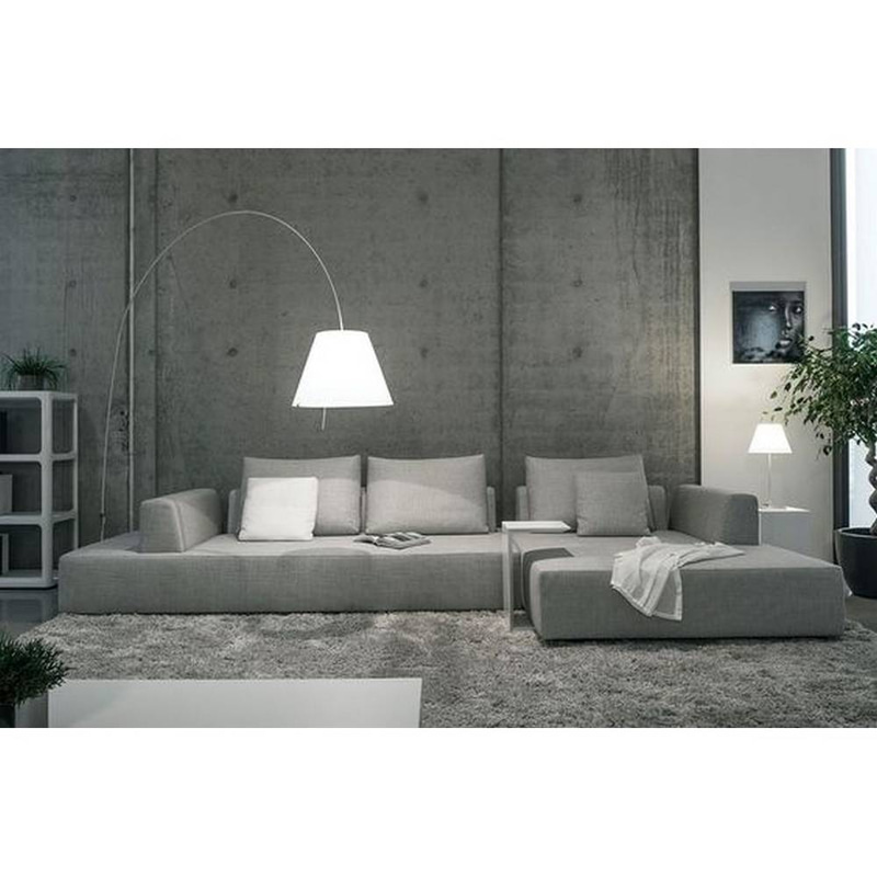 كنبة زاوية خشب سويدي وكتان - رمادي, Swedish Wood and Linen Corner Sofa - Grey
