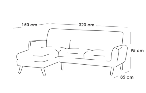 كنبة زاوية - خشب سويدي - أزرق - Corner Sofa - Swedish Wood - Blue
