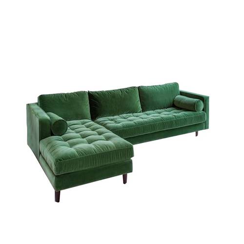 كنبة مخملية خضراء فاخرة - قطعة أثاث أنيقة لمنزلك - Luxurious Green Velvet Sofa - Elegant Furniture Piece for Your Home
