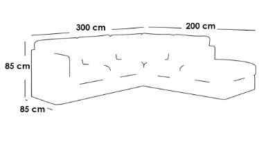 كنبة زاوية - كتان - أزرق - Corner Sofa - Linen - Blue
