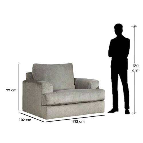 Light Grey Swedish Wood Two-Seat Sofa - كنبة مقعدين خشب سويدي - رمادي فاتح
