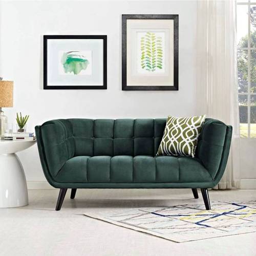كنبة مقعدين خشب سويدي - أخضر - Swedish Wood Loveseat Sofa - Green
