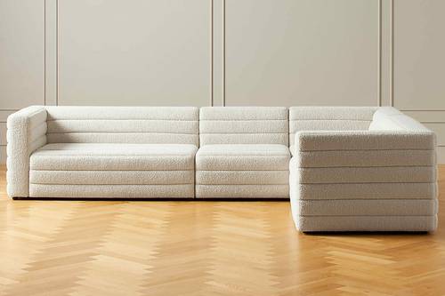Low Profile Sectional Sofa L-Shape Convertible - كنب ركني منخفض الارتفاع زاوية قابلة للتغير على شكل L
