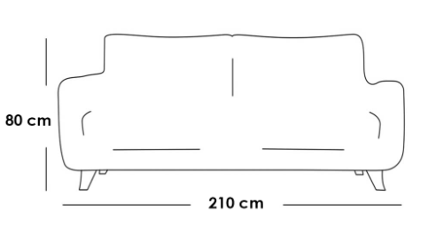 كنبة مقعدين خشب سويدي- بني - Swedish Wood Loveseat - Brown