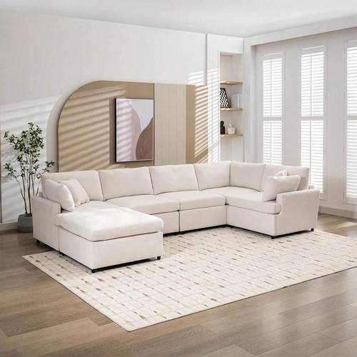 Stylish and Modern U-shaped Corner Sofa - كنب ركني أنيق وعصري على شكل U