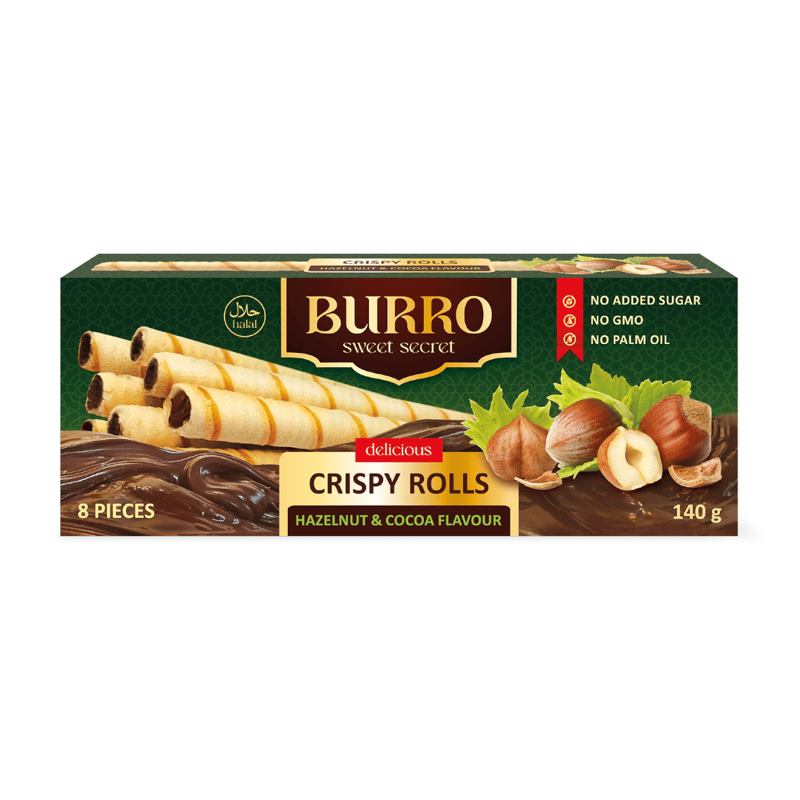 Crispy Roll Wafer Sugar Free Hazelnut & Cocoa - Burro