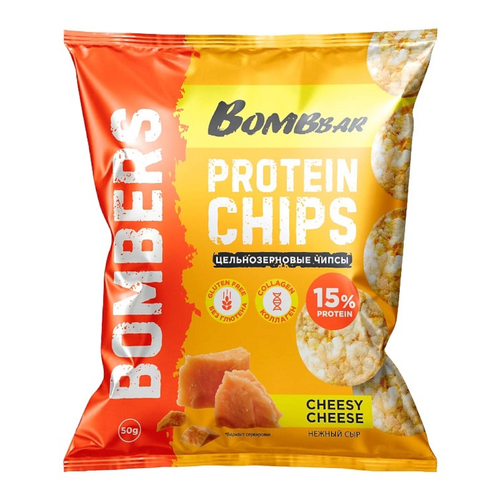 Baked Protein Chips with Cheddar Cheese - Bomb Bar