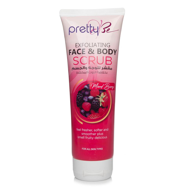 PrettyBe Gentle Face & Body Scrub with Mixed Berries 240ml